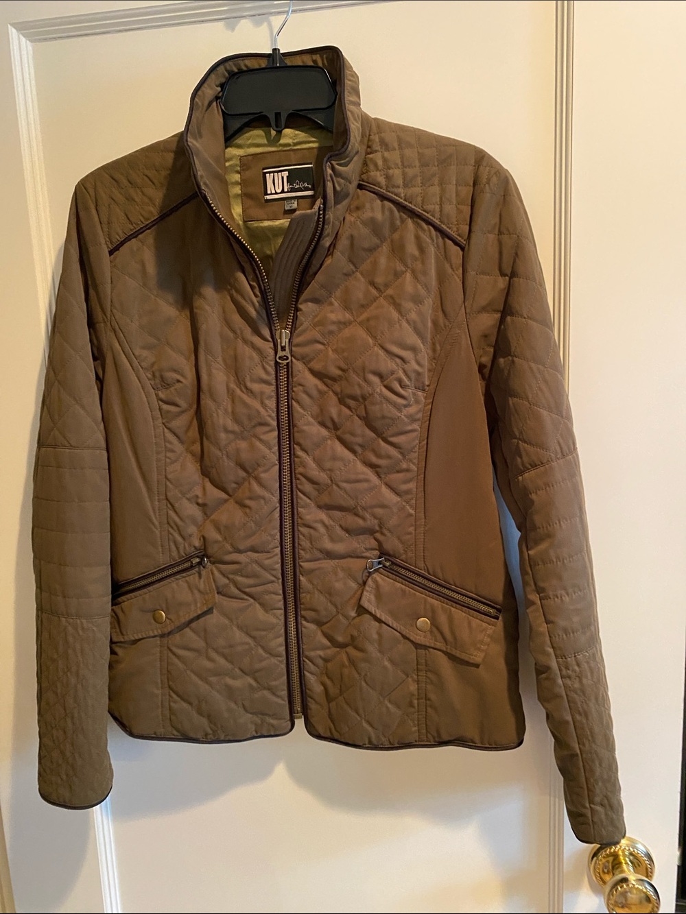 Kut from the Kloth Quilted Brown Lightweight Puffer Jacket